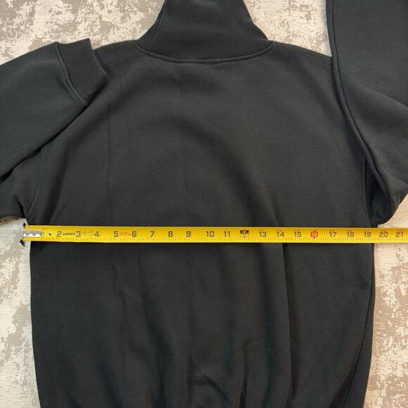 Vintage Black Turtle Neck Sweatshirt Adult XL Pullover Blank Chest Shield - Picture 5 of 9